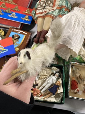 Lot 387 - A collection of antique dolls, doll parts and accessories