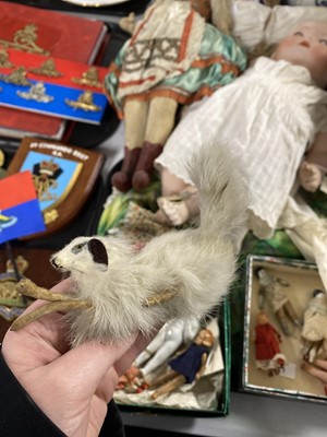 Lot 387 - A collection of antique dolls, doll parts and accessories