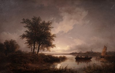 Lot 148 - 19th Century Dutch School - Eventide River Crossing | oil