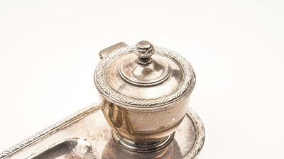 Lot 464 - A silver inkstand, by Adie Brothers