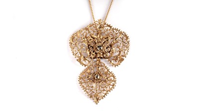 Lot 1070 - An 18th Century Spanish diamond and high-carat gold pendant