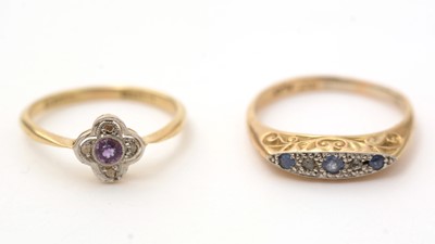 Lot 133 - Two antique gem set and diamond rings