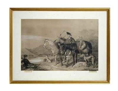 Lot 1041 - Mary Fisher - A Scottish Laird Returns from a Hunt (1862) | pastel and Chinese white