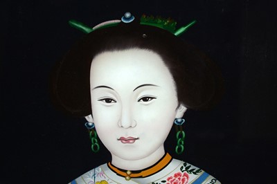 Lot 1089 - In the style of Lang Shining - The Fragrant Concubine | reverse painting on glass