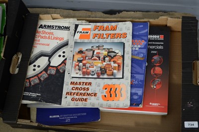 Lot 734 - Car manuals and book lists