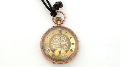 Lot 168 - A 9ct rose gold cased open faced pocket watch