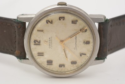 Lot 180 - An Omega Seamaster; a gold cased wristwatch and another