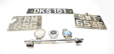 Lot 773 - Car badges and number plates
