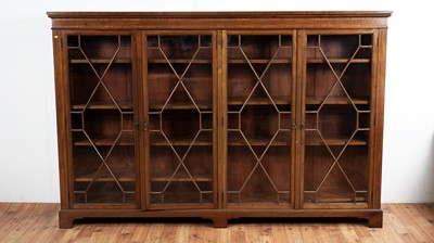 Lot 64 - A 1920's line inlaid mahogany bookcase