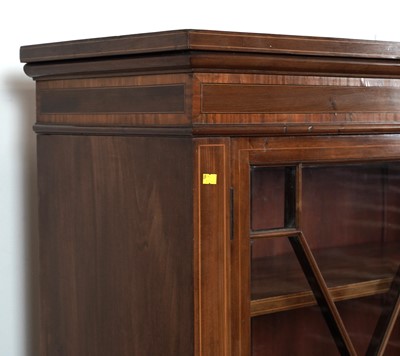 Lot 64 - A 1920's line inlaid mahogany bookcase
