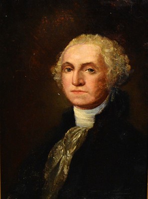 Lot 1090 - After Gilbert Stuart - Portrait of George Washington, | oil