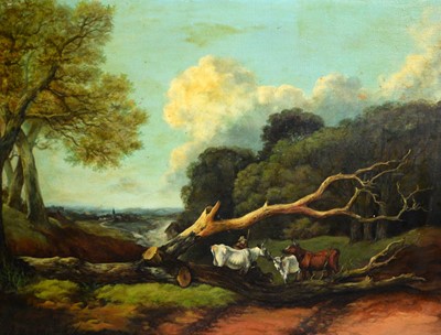 Lot 1100 - 20th Century British School - Verdant Landscape with Cattle | oil