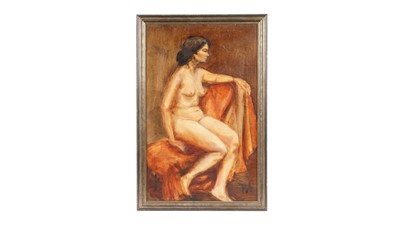 Lot 839 - Hazel Adams - Seated Nude | oil