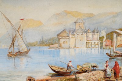 Lot 664 - After George Clarkson Stanfield RA - Lake Geneva and Chateau Chillon | oil