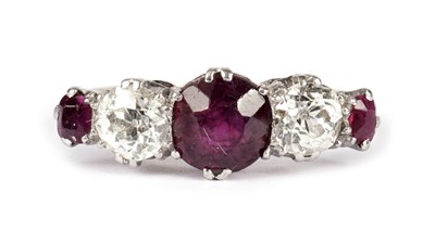 Lot 1196 - A ruby and diamond ring