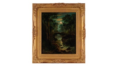 Lot 678 - John Wilson Carmichael - Moonlight, Daisy Bridge Near Barnard Castle | oil