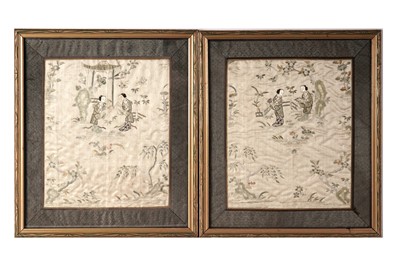 Lot 1006 - Two Qing Chinese Suzhou embroidery panels