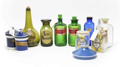 Lot 122 - A selection of apothecary bottles and jars