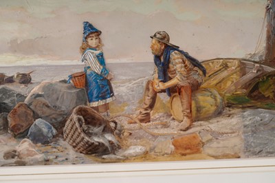 Lot 333 - 19th Century British School - The Fishermans Daughter | print with watercolour