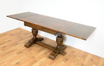 Lot 77 - Siesta by N.H Chapman of Newcastle upon Tyne: A 20th Century Jacobean Revival oak dining table