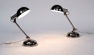 Lot 87 - Ralph Lauren: A pair of decorative chrome table lamps