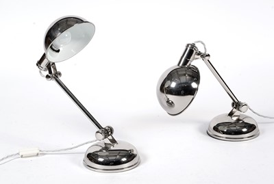 Lot 87 - Ralph Lauren: A pair of decorative chrome table lamps