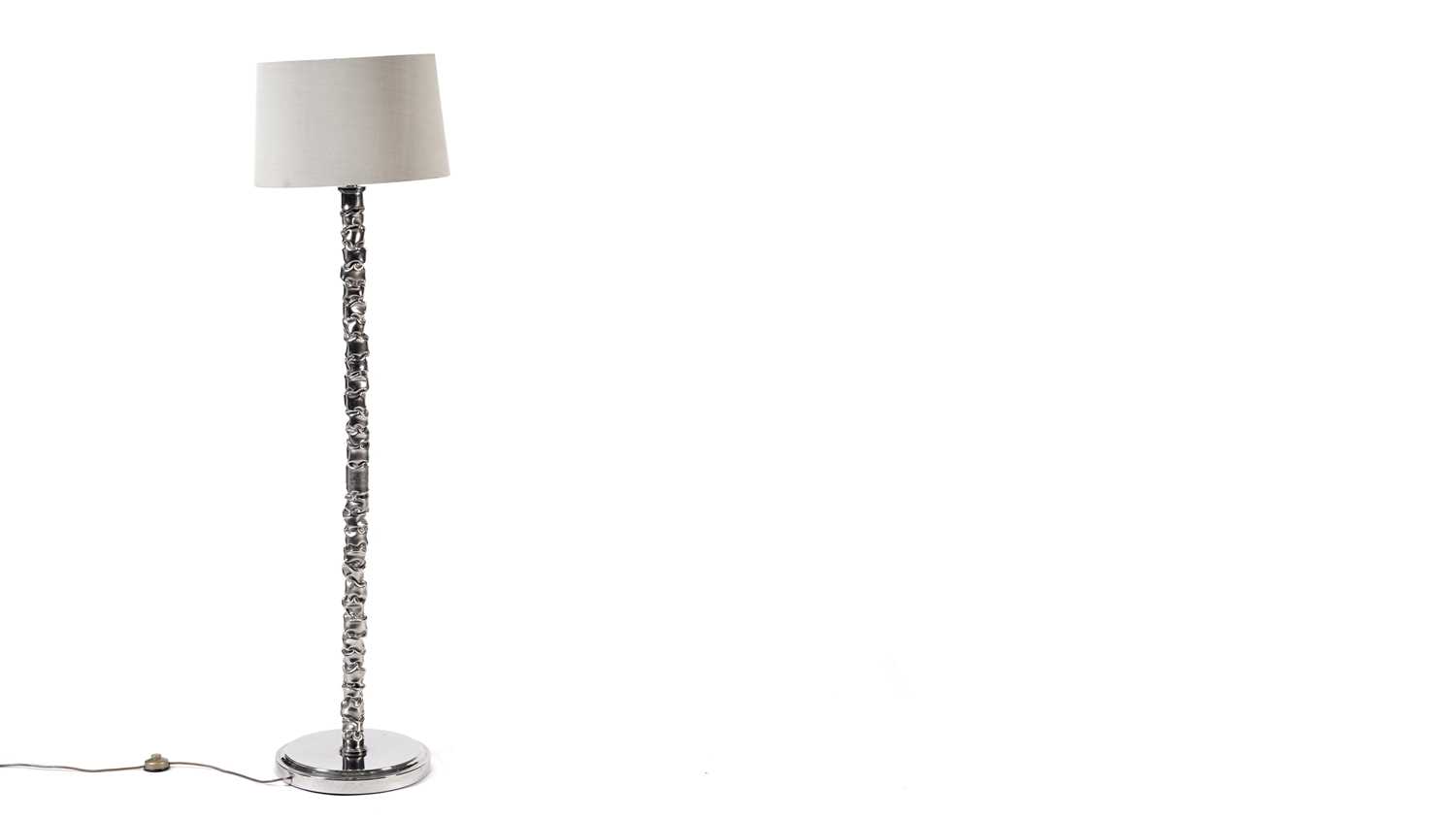 Lot 89 - Porta Romana - model MFL/05: A modern stylish standard lamp with nickel finish