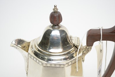 Lot 208 - A 1920s silver coffee pot, by Reid & Sons