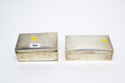 Lot 204 - Two silver cigarette boxes