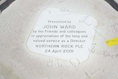 Lot 253 - A silver presentation salver