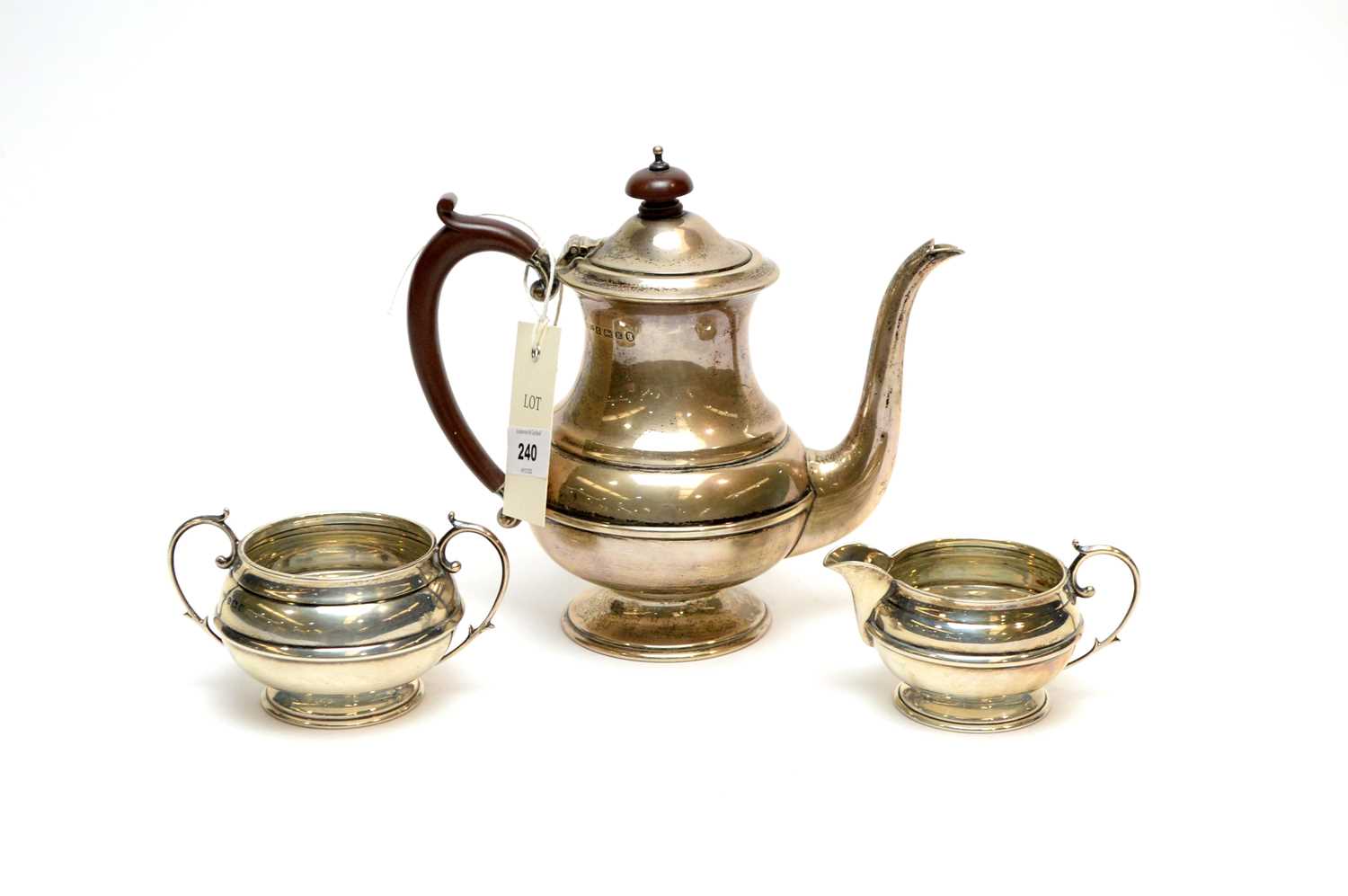 Lot 240 - A George V silver coffee service