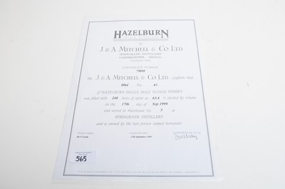 Lot 565 - A bottle of Hazelburn 21 year old single malt Scotch whisky