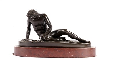 Lot 882 - The Dying Gaul patinated bronze figure