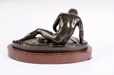 Lot 882 - The Dying Gaul patinated bronze figure