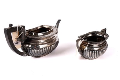 Lot 647 - Silver teapot and sugar bowl