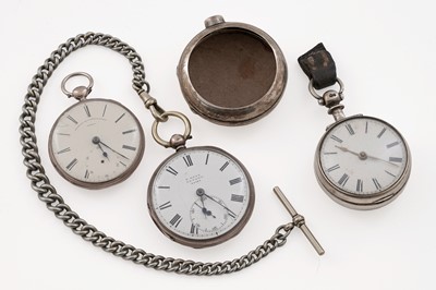Lot 796 - Three silver pocket watches
