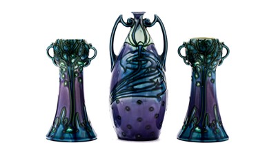 Lot 801 - A pair of Minton Secessionist vases, and another