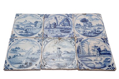 Lot 826 - Six Dutch Delft tiles