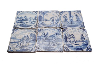 Lot 828 - Six Dutch Delft tiles