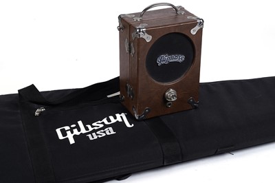 Lot 432 - Gibson USA plush lined gig bag and a Pignose amp