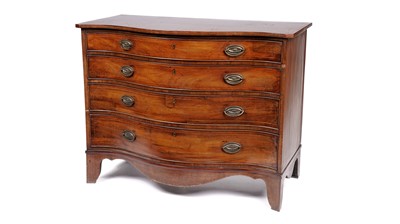 Lot 981 - A George III  mahogany serpentine-fronted chest of drawers