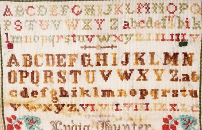 Lot 956 - A 19th Century needlework sampler worked by Lydia Hunter | 1861