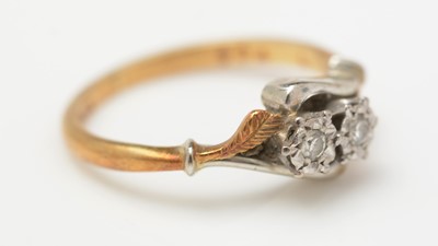Lot 470 - A two stone diamond ring