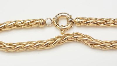 Lot 467 - An 18ct yellow gold snake link necklace