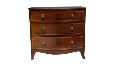 Lot 980 - A George III inlaid mahogany bowfront chest of drawers