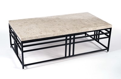 Lot 64 - Andrew White - A modern designer Italian marble style coffee table
