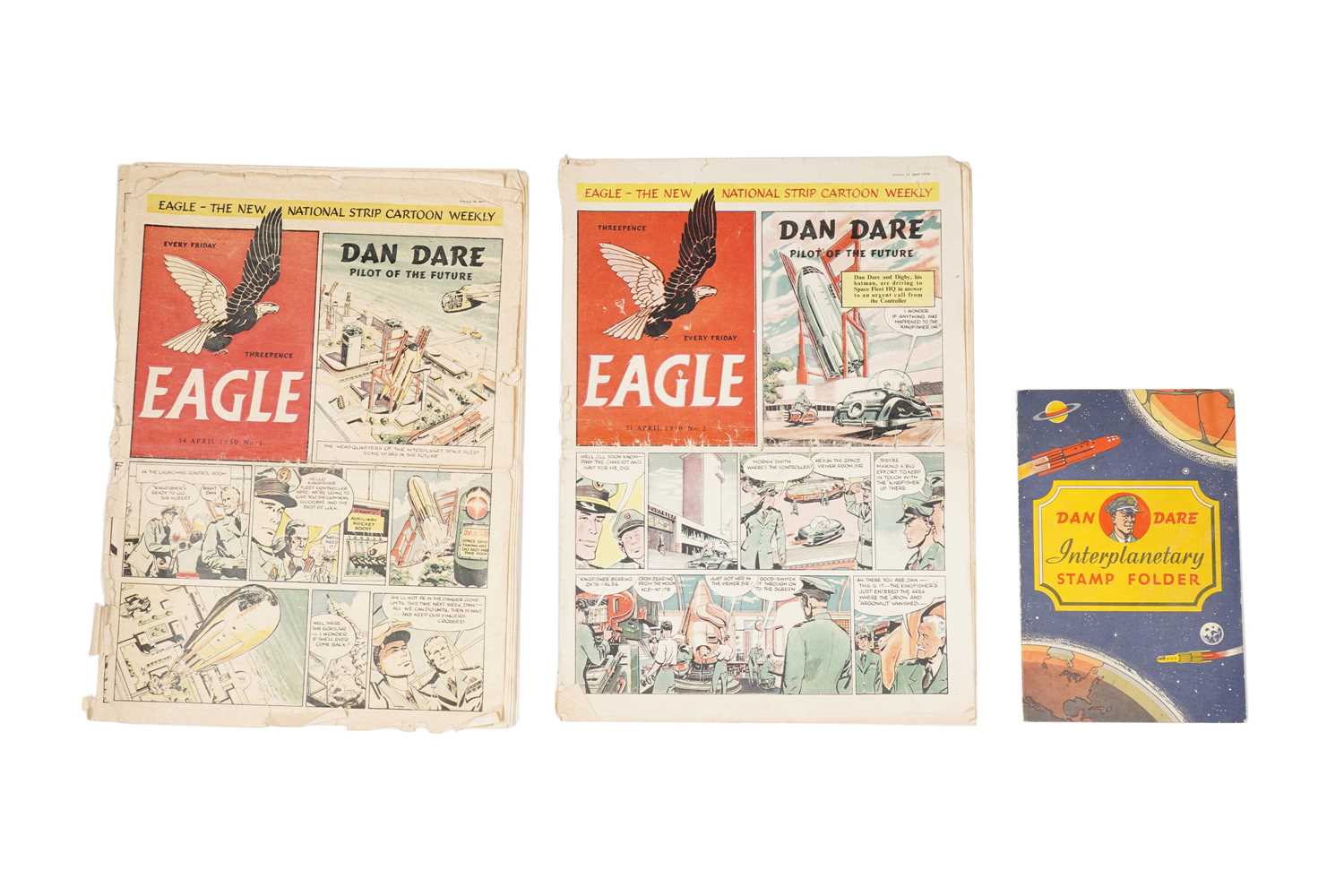 Lot 287 - The Eagle Comic No's. 1 & 2, with Dan Dare sticker-album.