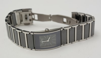 Lot 487 - Rado Diastar: a steel and black ceramics cased wristwatch
