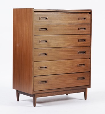 Lot 23 - White and Newton: A retro teak chest of drawers of upright form