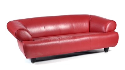 Lot 28 - Anita Schimdt for De Sede - Model DS91: red three seater sofa
